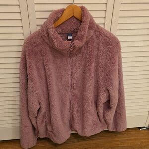 Old Navy Mauve Sherpa Zip Jacket